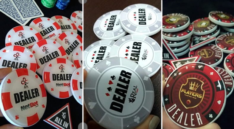 Botão do Dealer e All In Personalizado - BRINDE